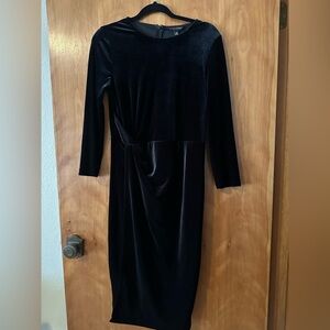 Banana Republic Velvet Midi Dress | Black | Size 10
